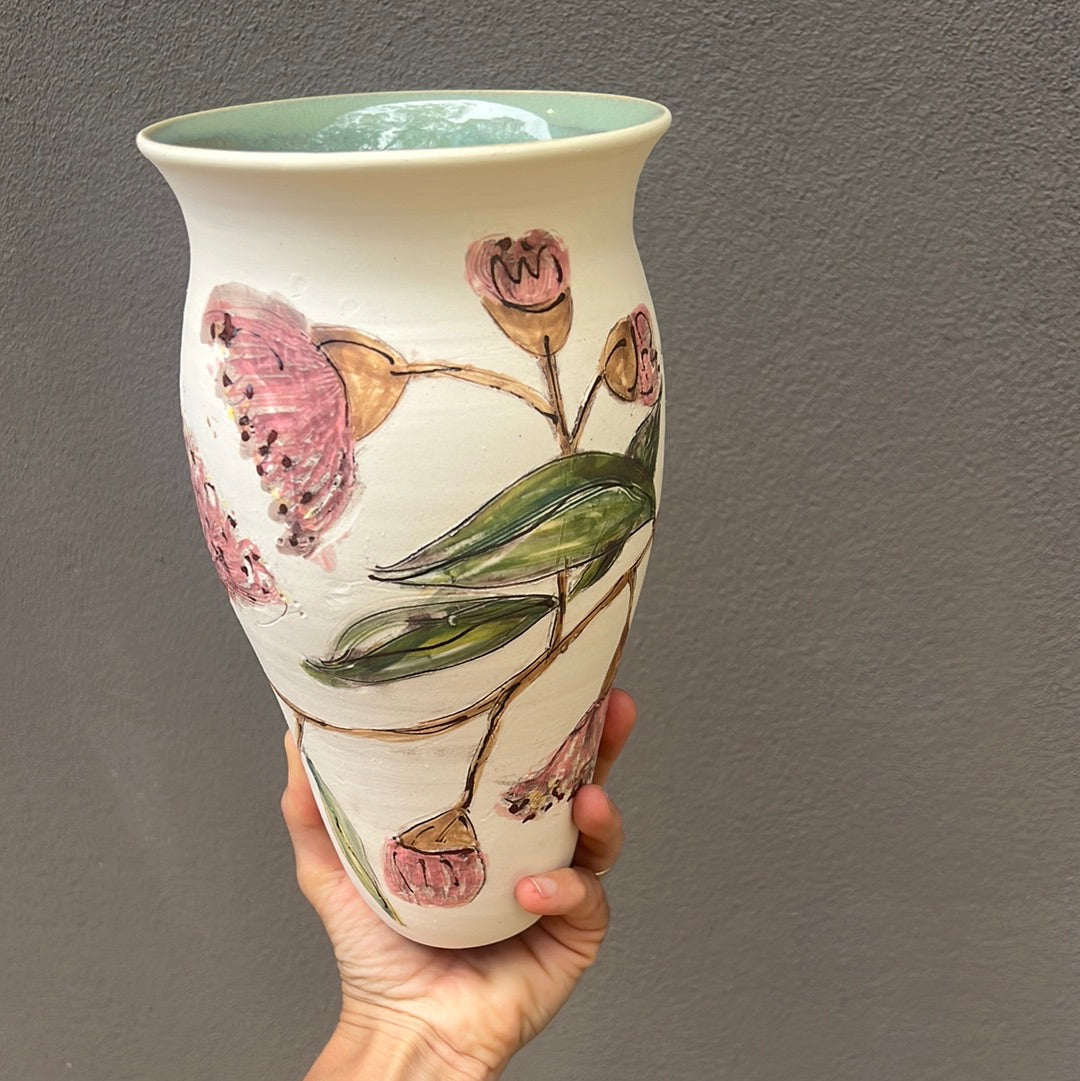 Eucalyptus & Waratah vase